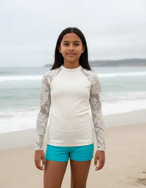 White Onyx Verdant Youth Rash Guard Youth Rash Guard — Dripper
