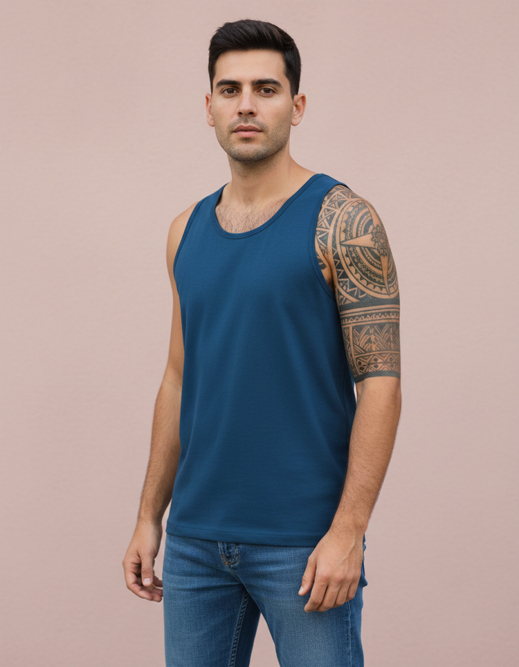 Marine Blue Tank Top Men's Tank Top — Dripper