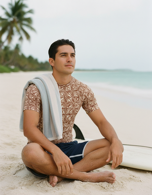 Men's Coffee Bean Chord men's short-sleeve rashguards