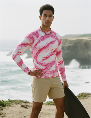 Hot Pink Eclipse Rash Guard Men's Rashguard — Dripper