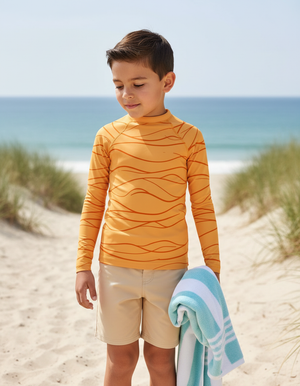 Kids Citrus Orange Aqua kids rashguards