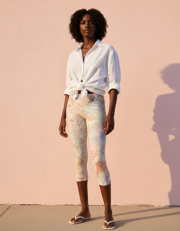 Women's Cottagecore Capri Leggings