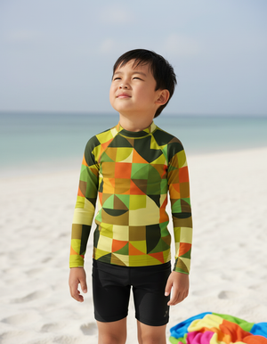 Kids Runway Chartreuse Dwell kids rashguards