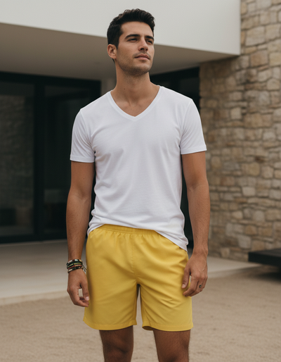 Bauhaus Yellow Men's Swim Trunks swim trunks