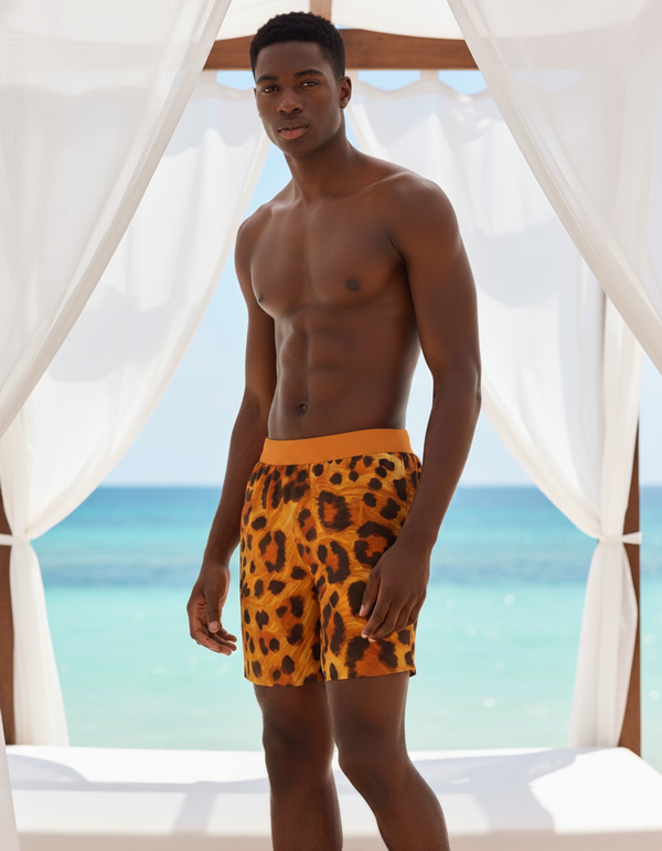 Leopard Collection men's swim trunks