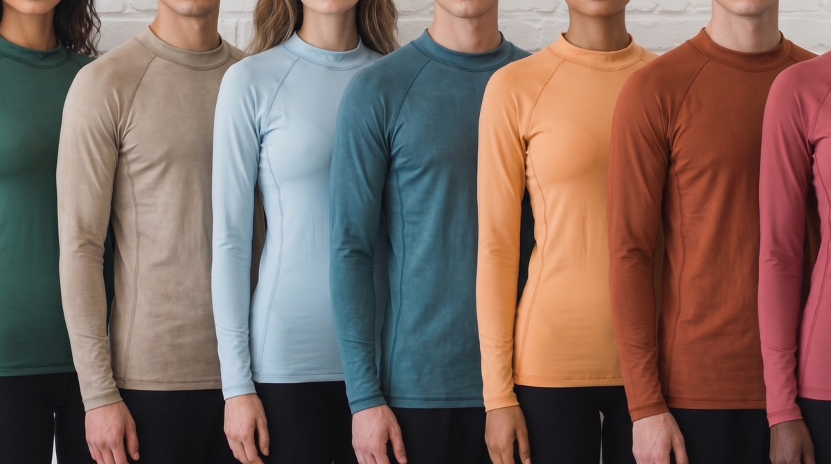 Shop solid color rash guards — models in solid-color rash guards